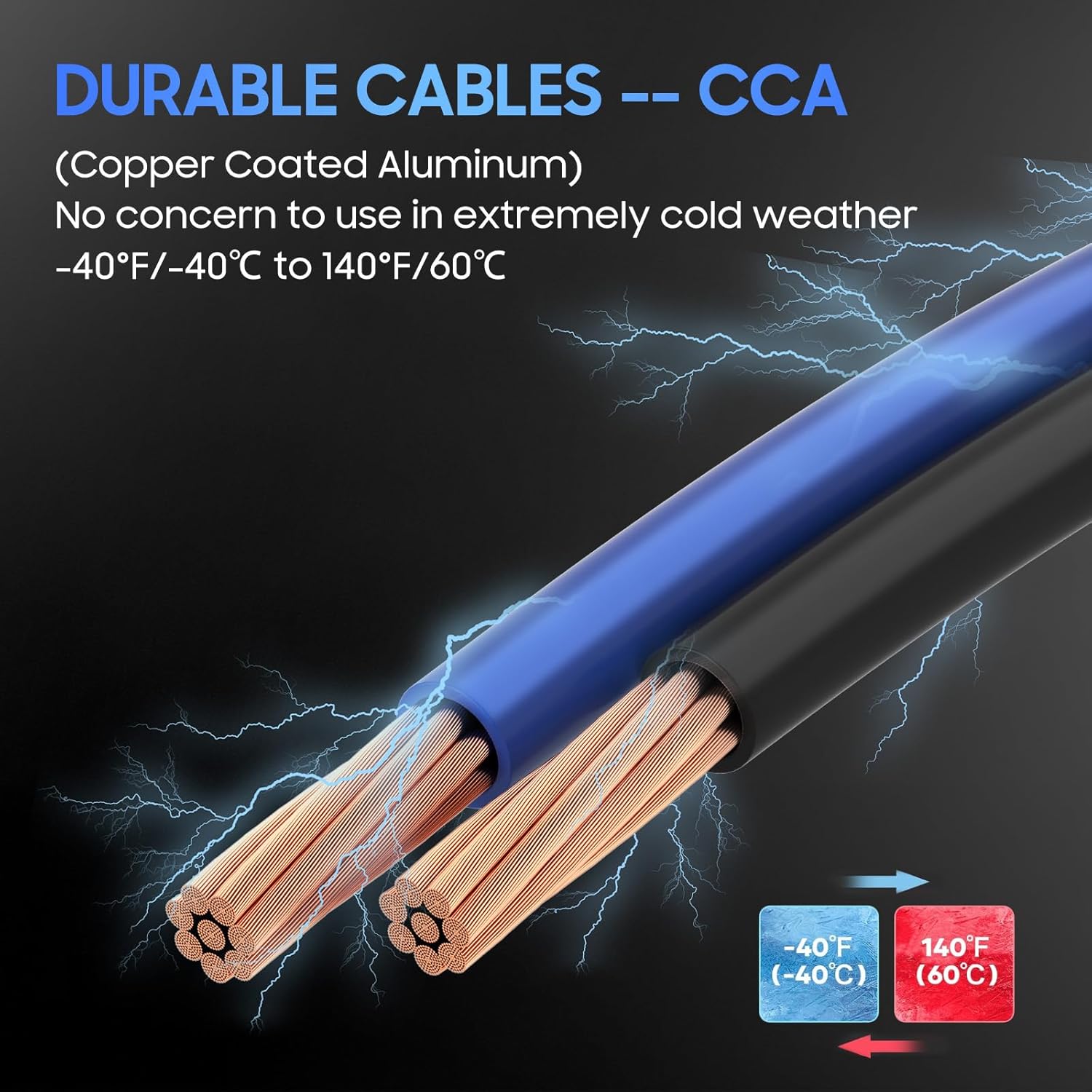 Detalle de 1 Gauge 30 Ft 900Amp Heavy Duty Jumper Cables