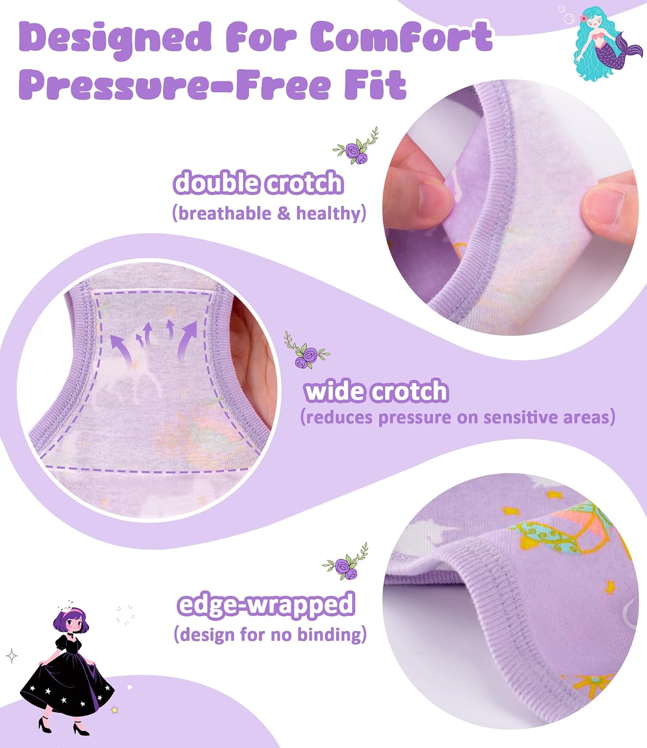 Detalle 1 de DAUGHTER QUEEN Girls' Cotton Underwear, 6-Pack