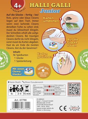 Detalle de AMIGO 7790 Halli Galli Junior – Kartenspiel für Kinder