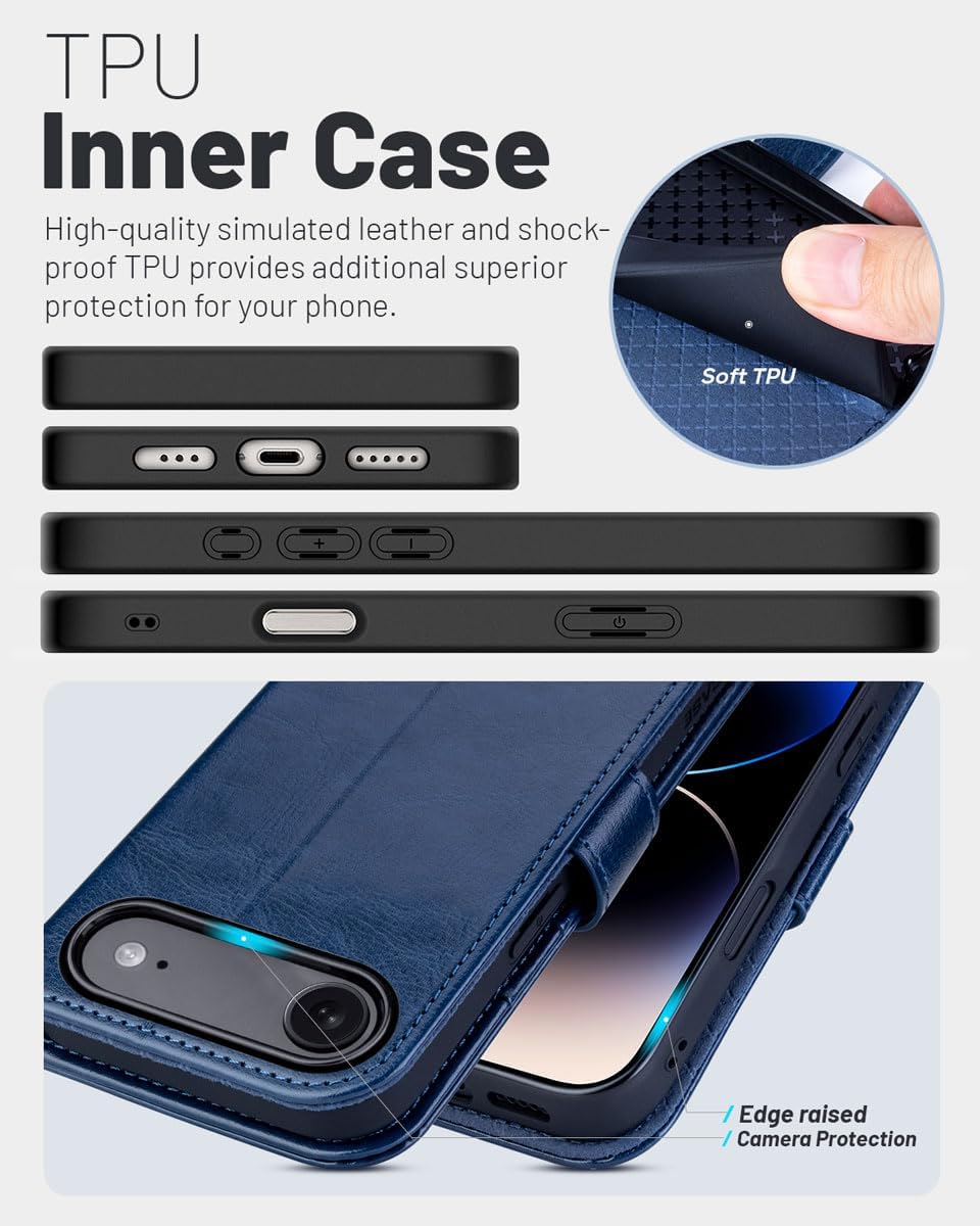 Thumbnail 4 de OCASE Hülle für iPhone Air 5G – Kartenfächer, RFID-Schutz, Standfunktion, Leder