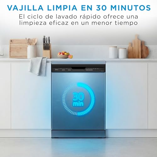 Thumbnail 7 de Midea Lavavajillas 60 cm+++ Inox para 12 servicios — Lavavajillas independiente, 49 dB, 4 programas y media carga
