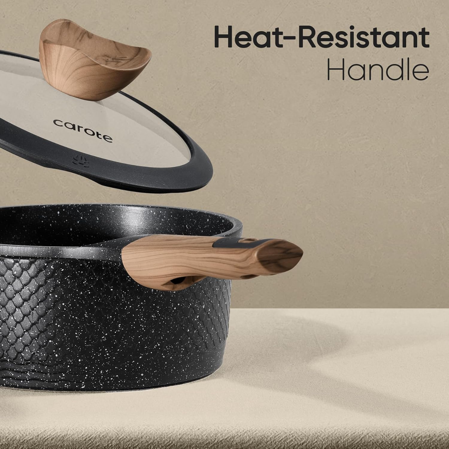Thumbnail 5 de CAROTE 26-Piece Nonstick Pots and Pans Set (PFOA-Free) for Induction, Black