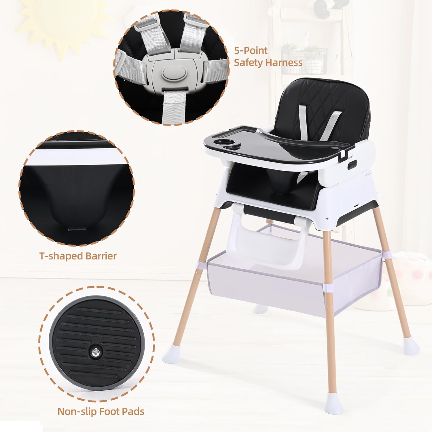 Thumbnail 6 de Adjustable Convertible 3-in-1 Baby High Chair 6–36 months