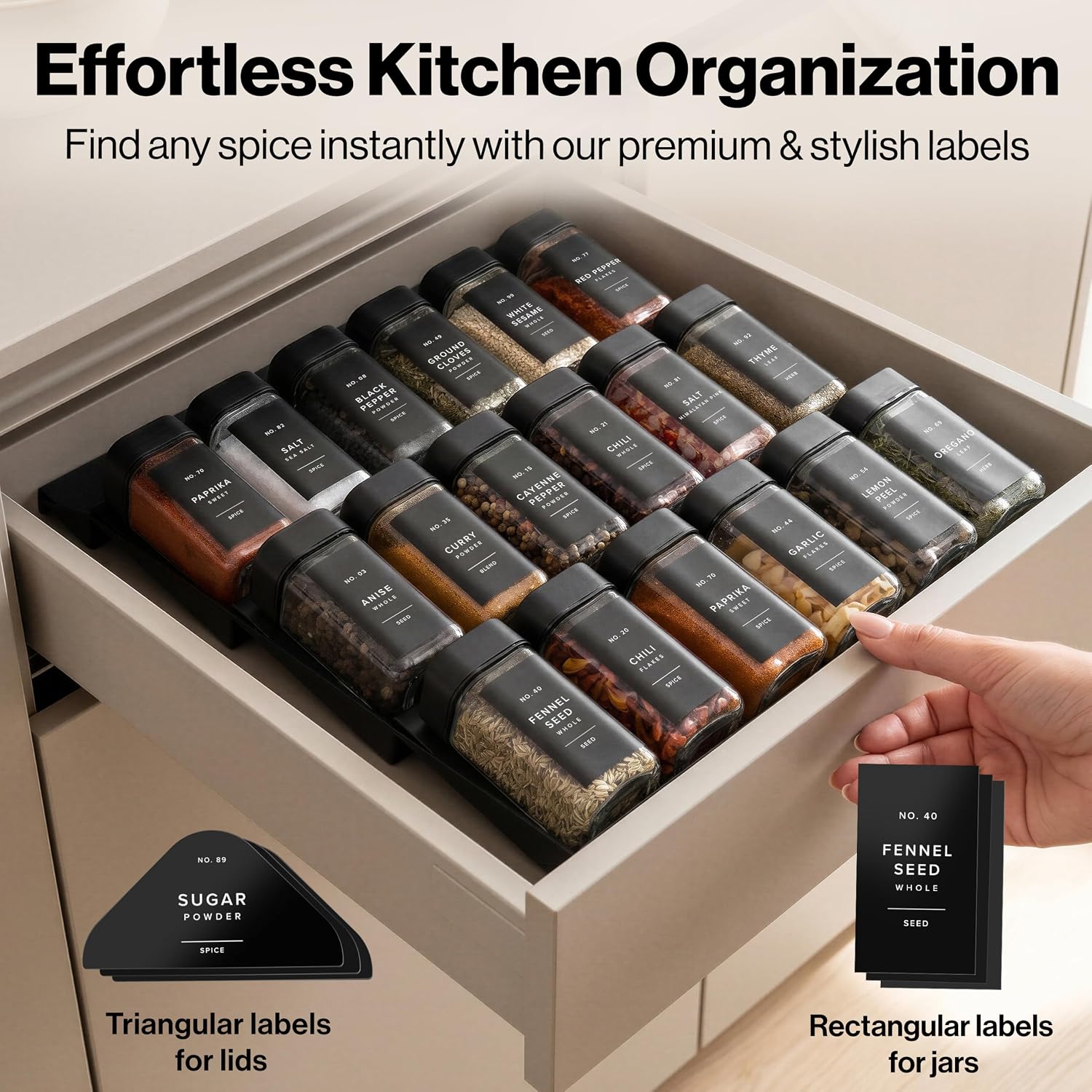 Detalle de EDELHAUS Glass Spice Jars 4 oz