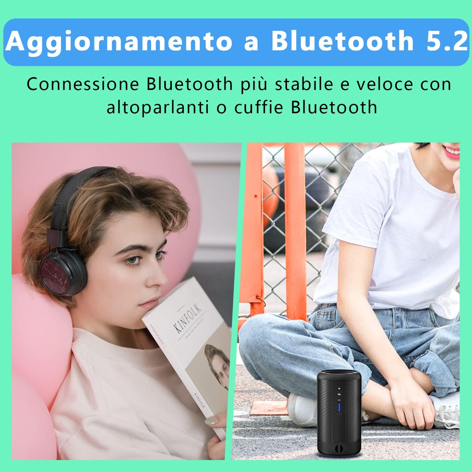 Thumbnail 3 de AiMoonsa lettore MP3 da 64 GB con Bluetooth 5.2, altoparlante HD e radio FM