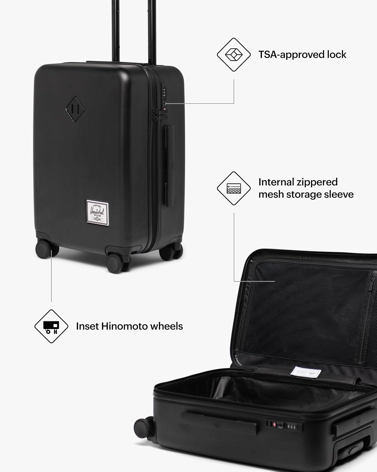 Detalle de Herschel Supply Co. Heritage Hardshell 21" Carry-On