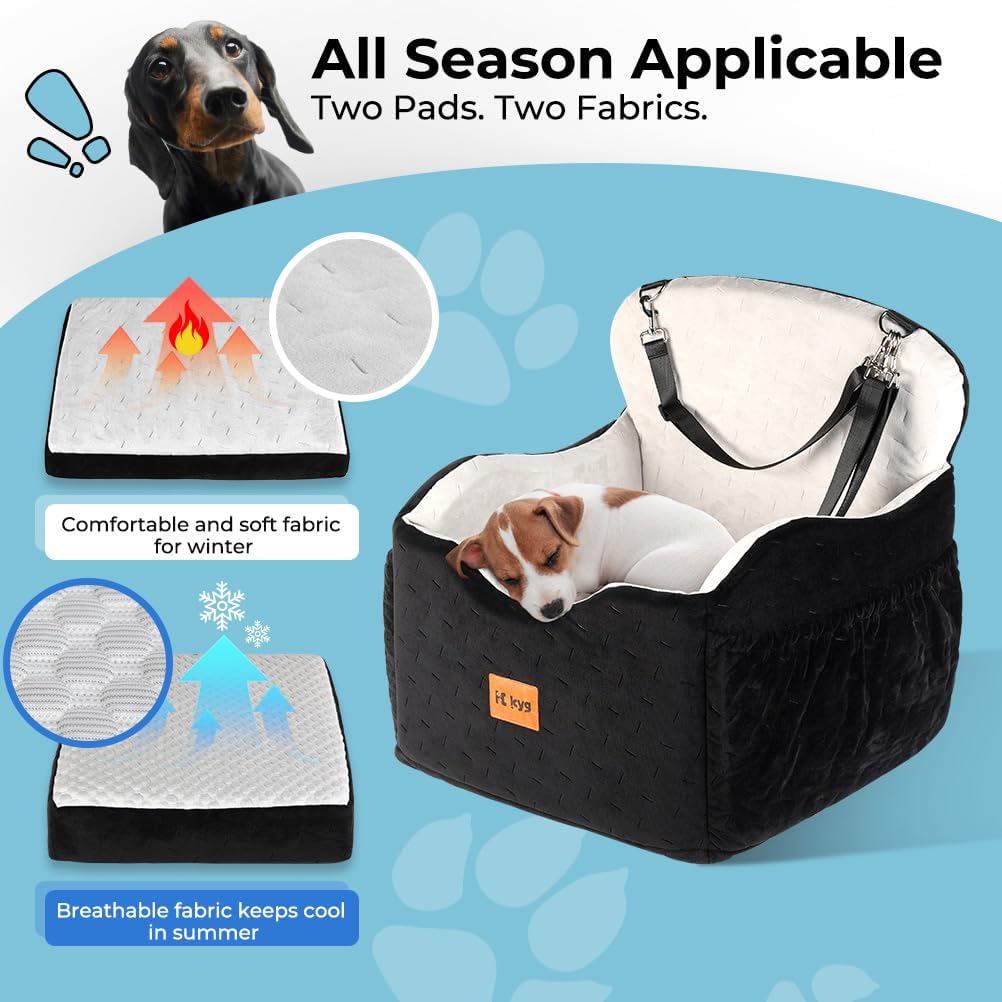 Thumbnail 3 de KYG Washable Dog Car Seat: Front-Seat Booster Bed for Medium to Small Dogs with Cooling & Warm Pads