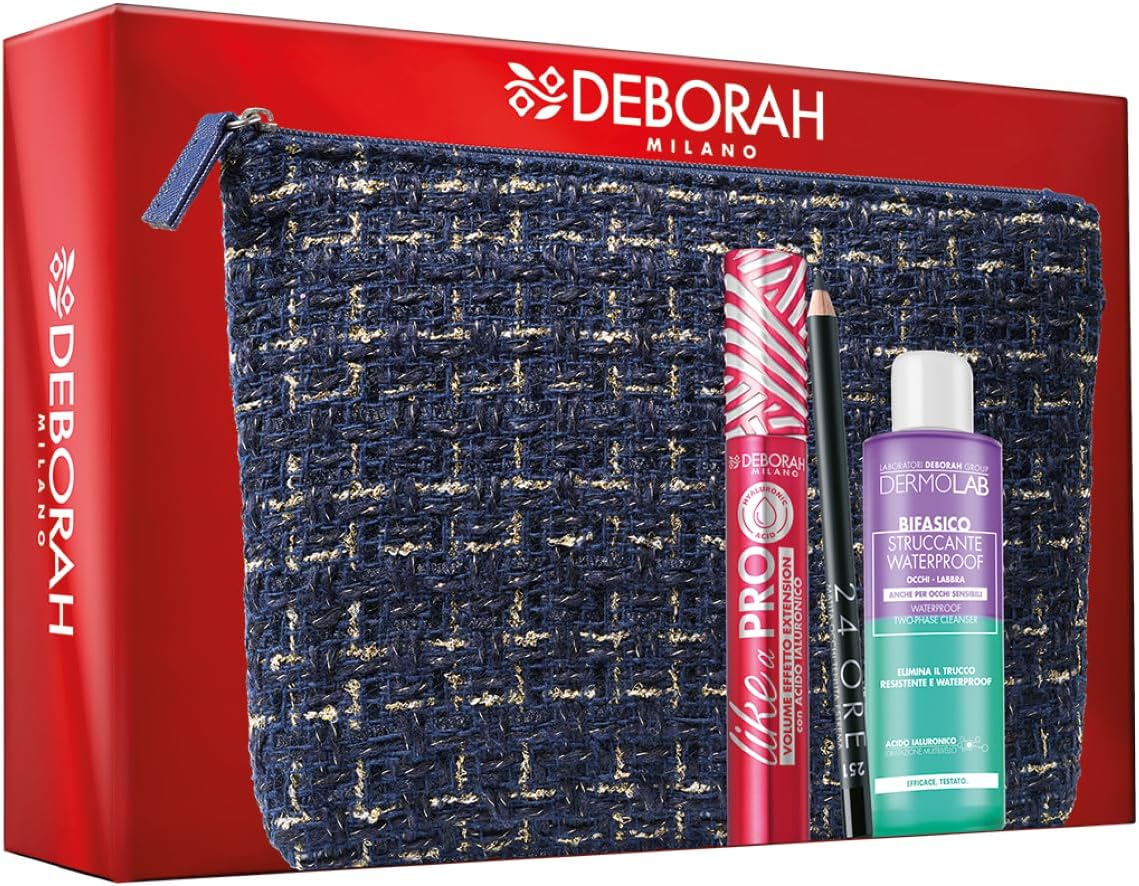 Thumbnail 6 de Deborah Milano Set Regalo Donna Pochette Occhi N.04: Mascara Like a PRO, Matita 24 Ore 251 Black e Struccante Bifasico Dermolab 50ml
