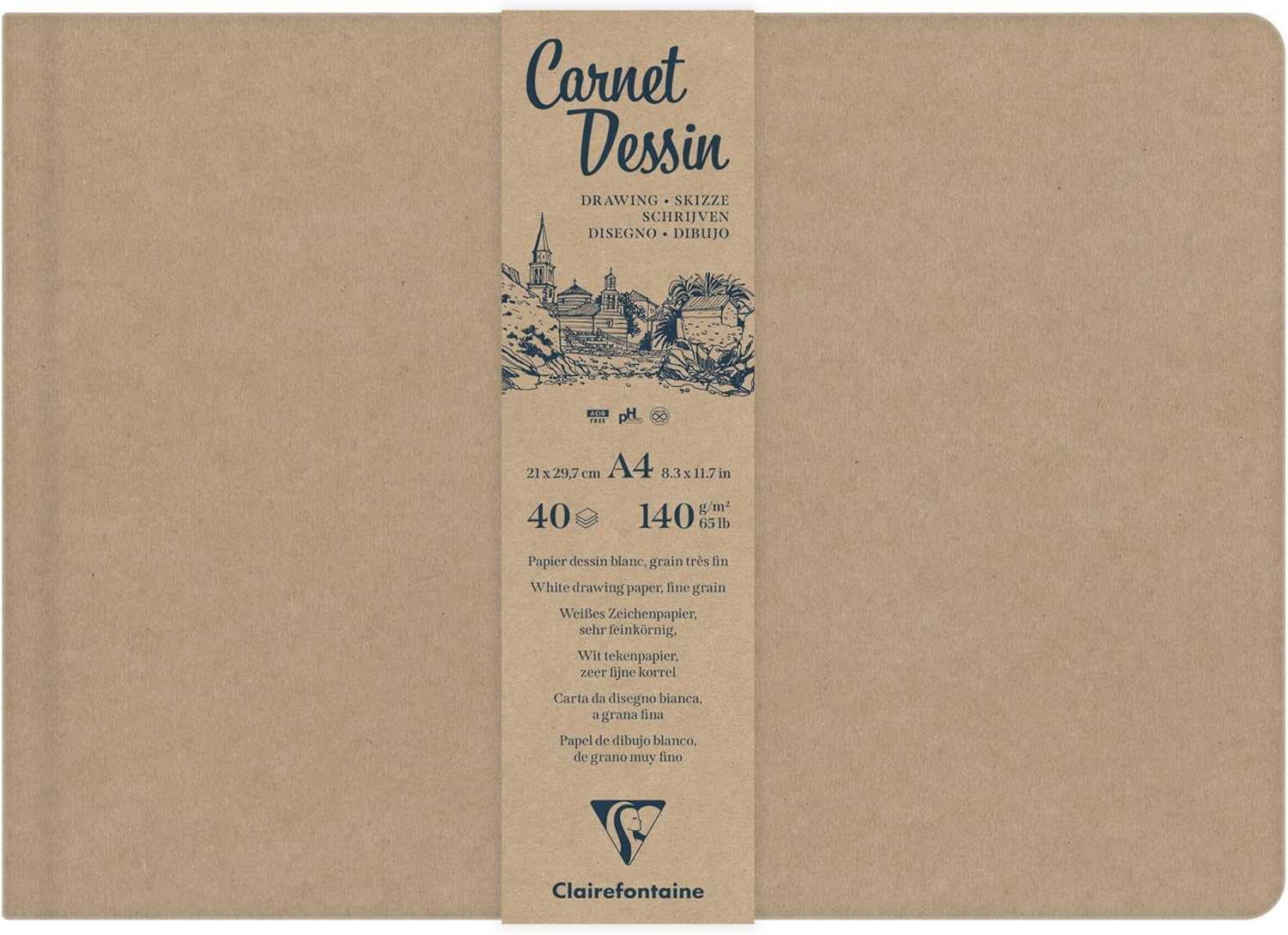Thumbnail 2 de Clairefontaine 975963C – Carnet Dessin Cousu A5 (40 feuilles) avec couverture kraft rigide