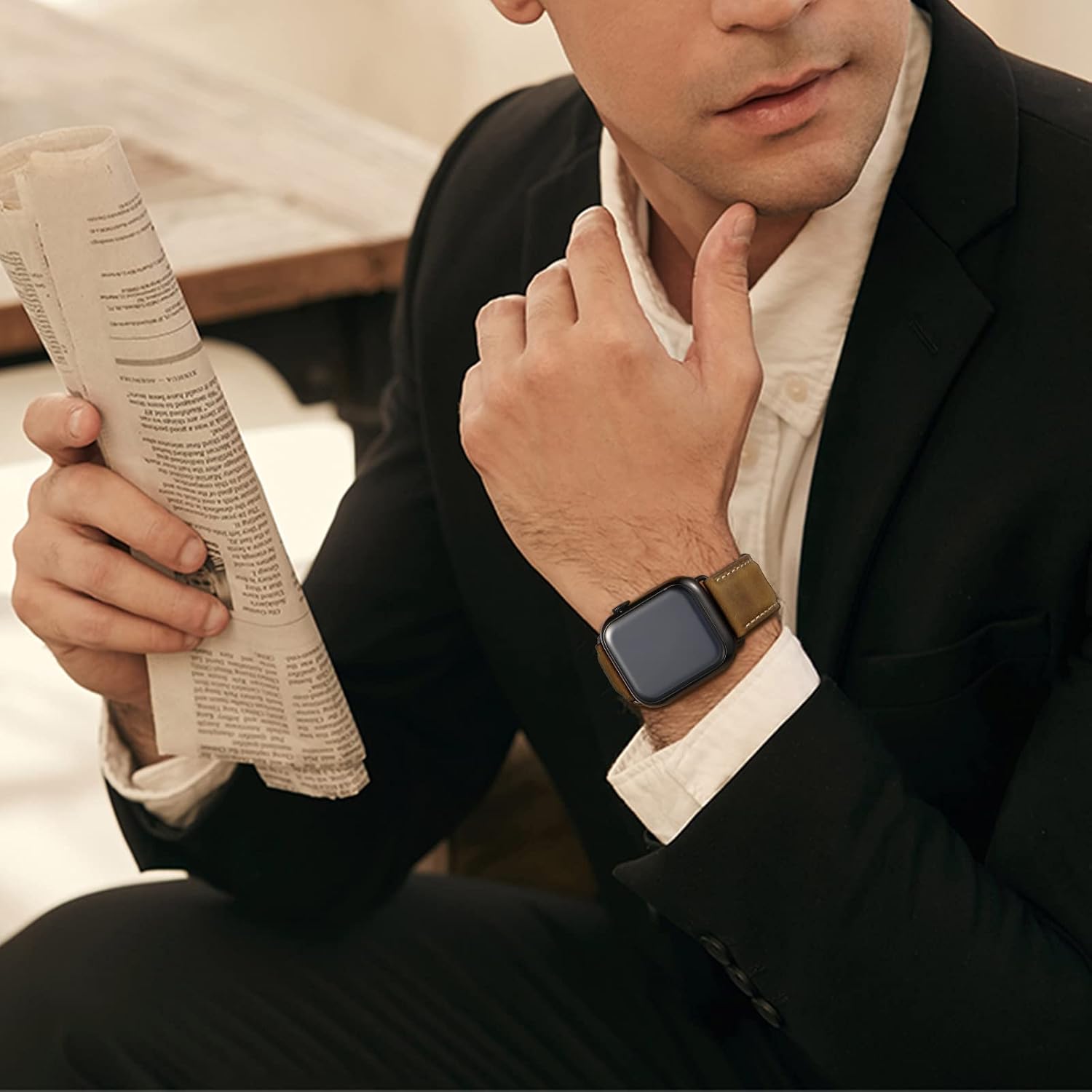 Thumbnail 5 de WFEAGL Leather Strap for Apple Watch 44-49mm