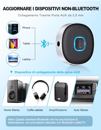 Thumbnail 2 de Mohard Ricevitore Bluetooth 5.3, Mini Aux Auto con Jack 3.5mm – Versatilità senza fili per auto e casa
