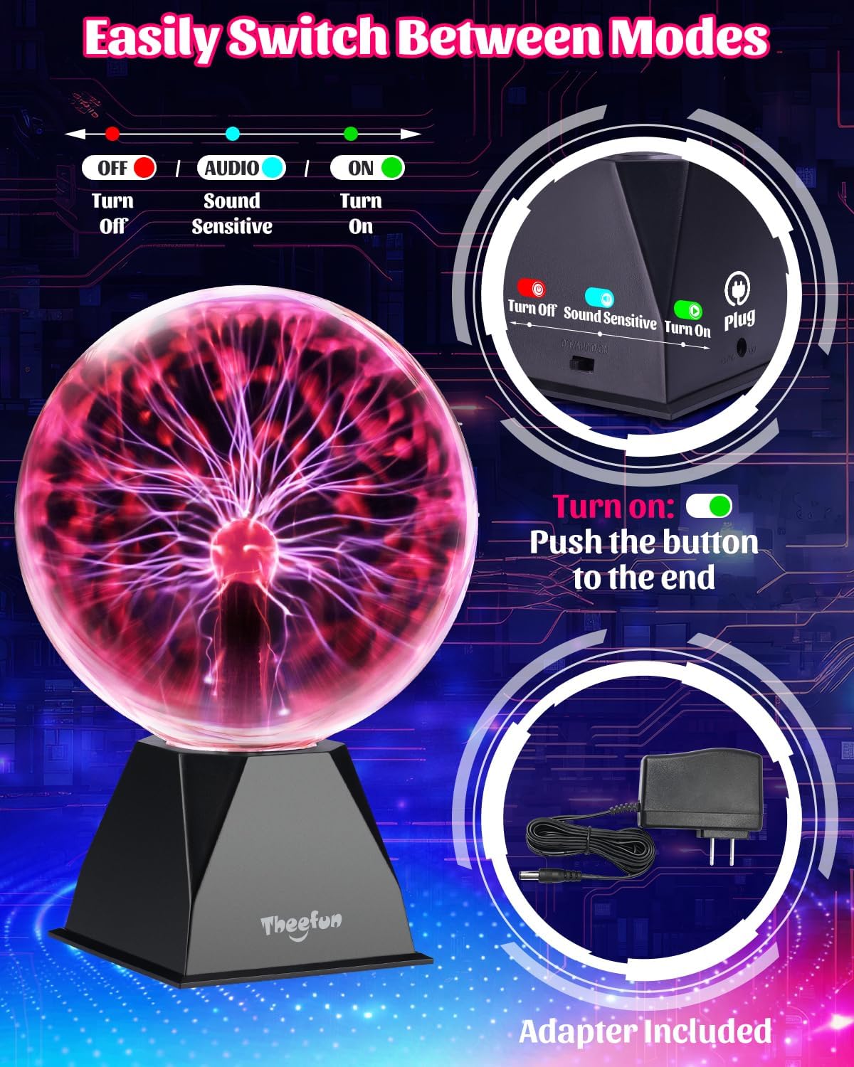 Thumbnail 5 de Theefun plasma ball, 8-inch