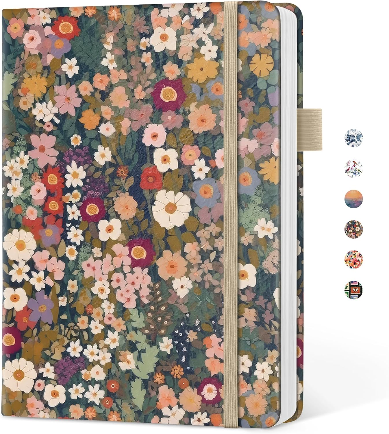 Detalle de Taja Pretty Lined A5 Journal, Floral Faux-Leather Hardcover, 160 Pages