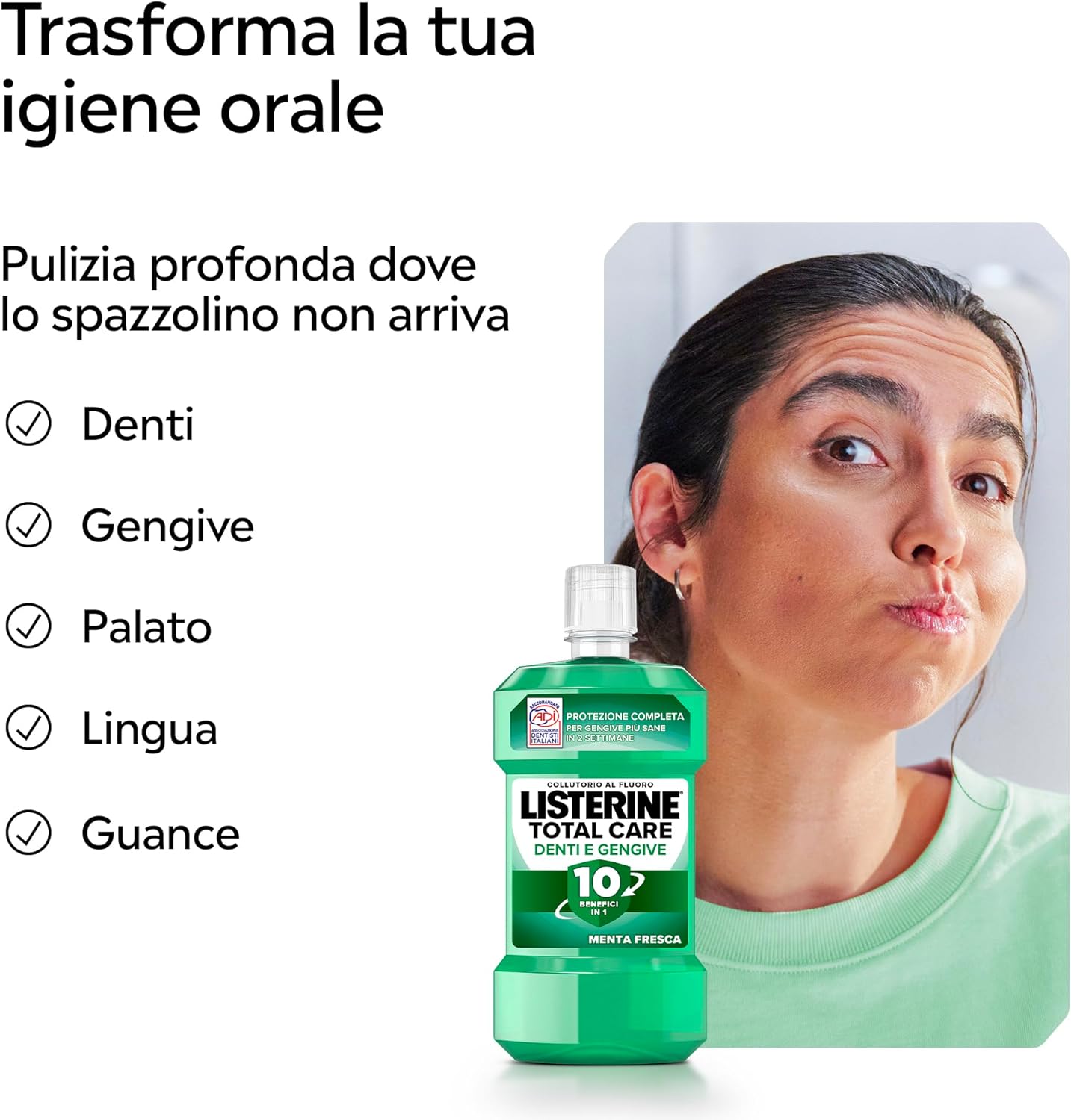 Thumbnail 4 de Listerine Total Care Denti e Gengive, Collutorio alla Menta Fresca 4x750 ml — protezione completa in 2 settimane