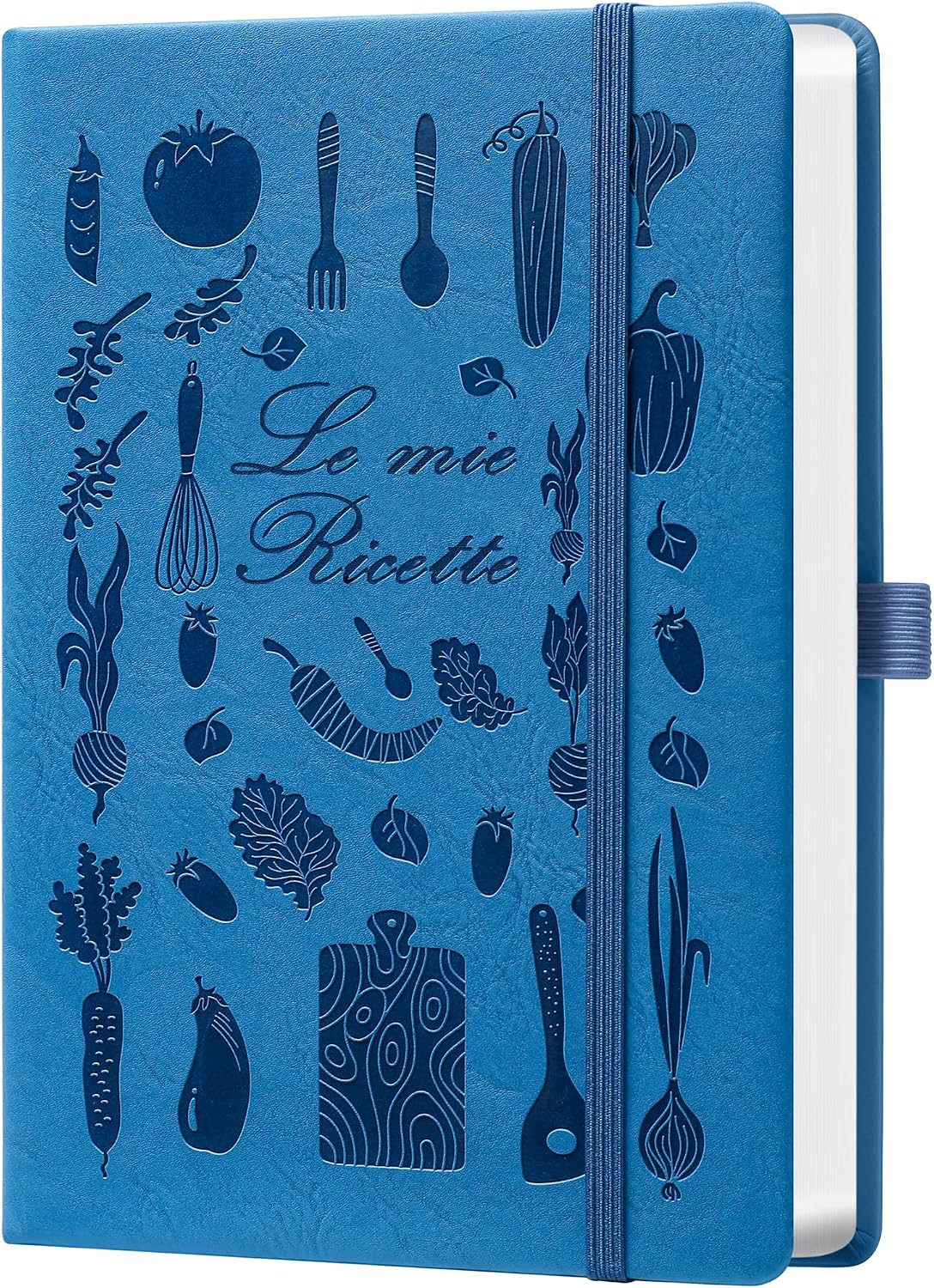 HwxBen Ricettario Vuoto da Compilare con Indice e Sezioni – Copertina Blu, 14,5x21 cm, 240 Pagine