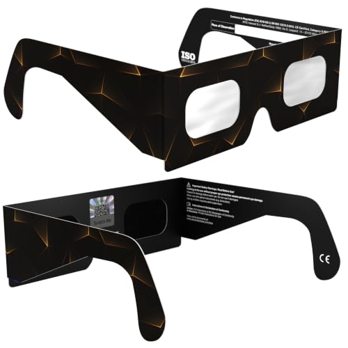 Detalle de Absolute Eclipse Lunettes Eclipse Solaire 2026 – 2 Pack, Design Goldline, ISO 12312-2 CE Certifiées