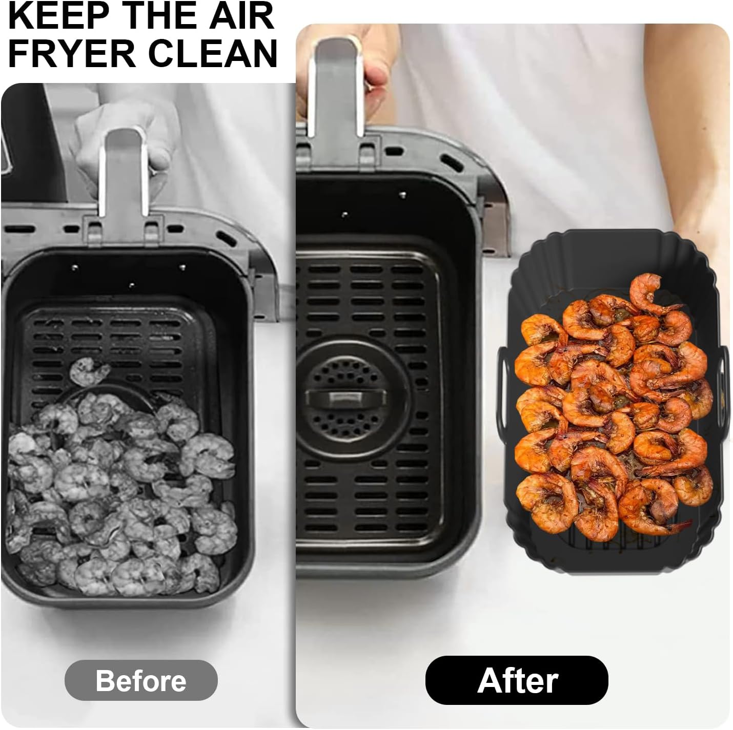 Thumbnail 3 de Masgarlan Silicone Air Fryer Liners 22×15×6.8cm