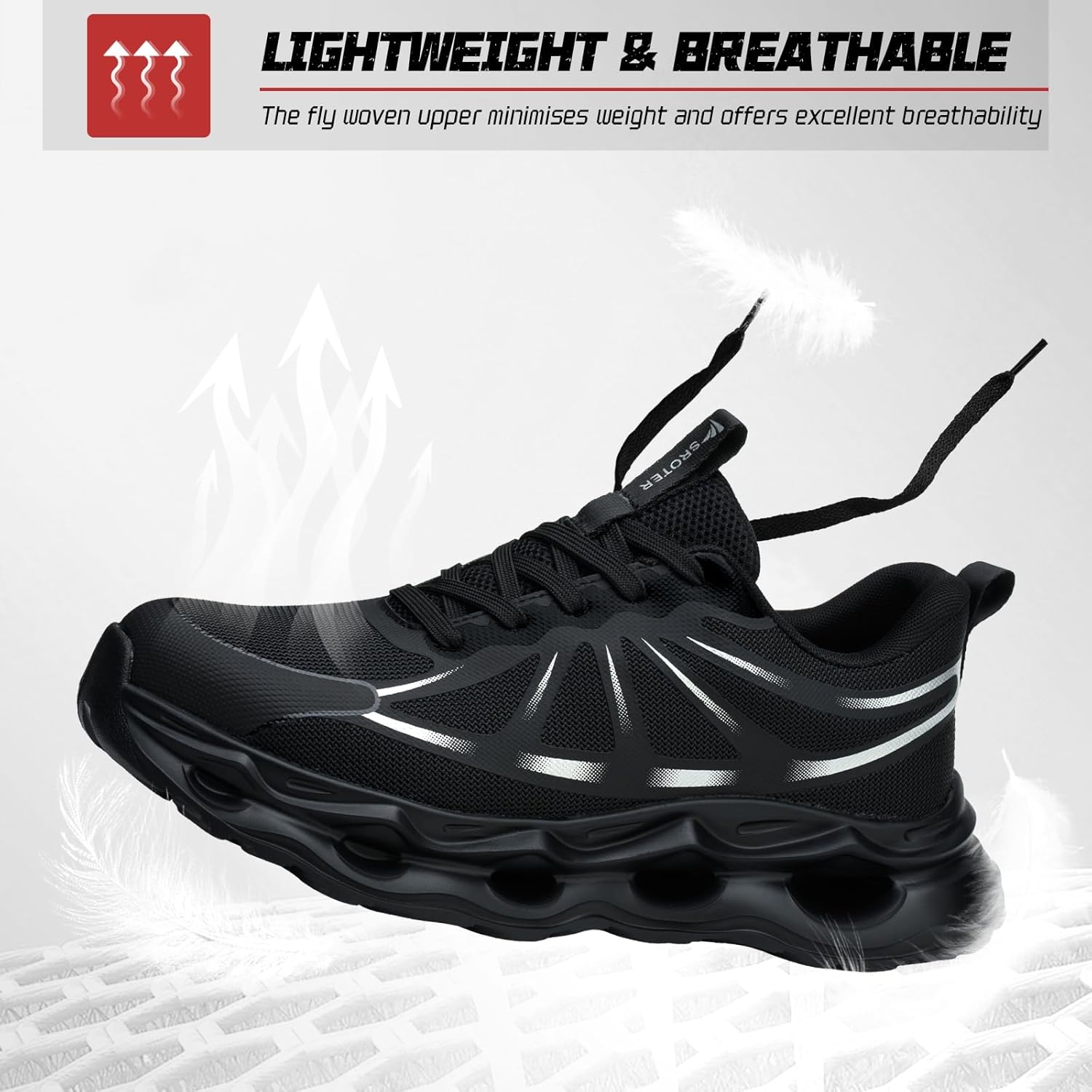 Detalle 2 de Steel Toe Cap Trainers Mens Womens Safety Trainers: Comfortable, Lightweight Work Shoes