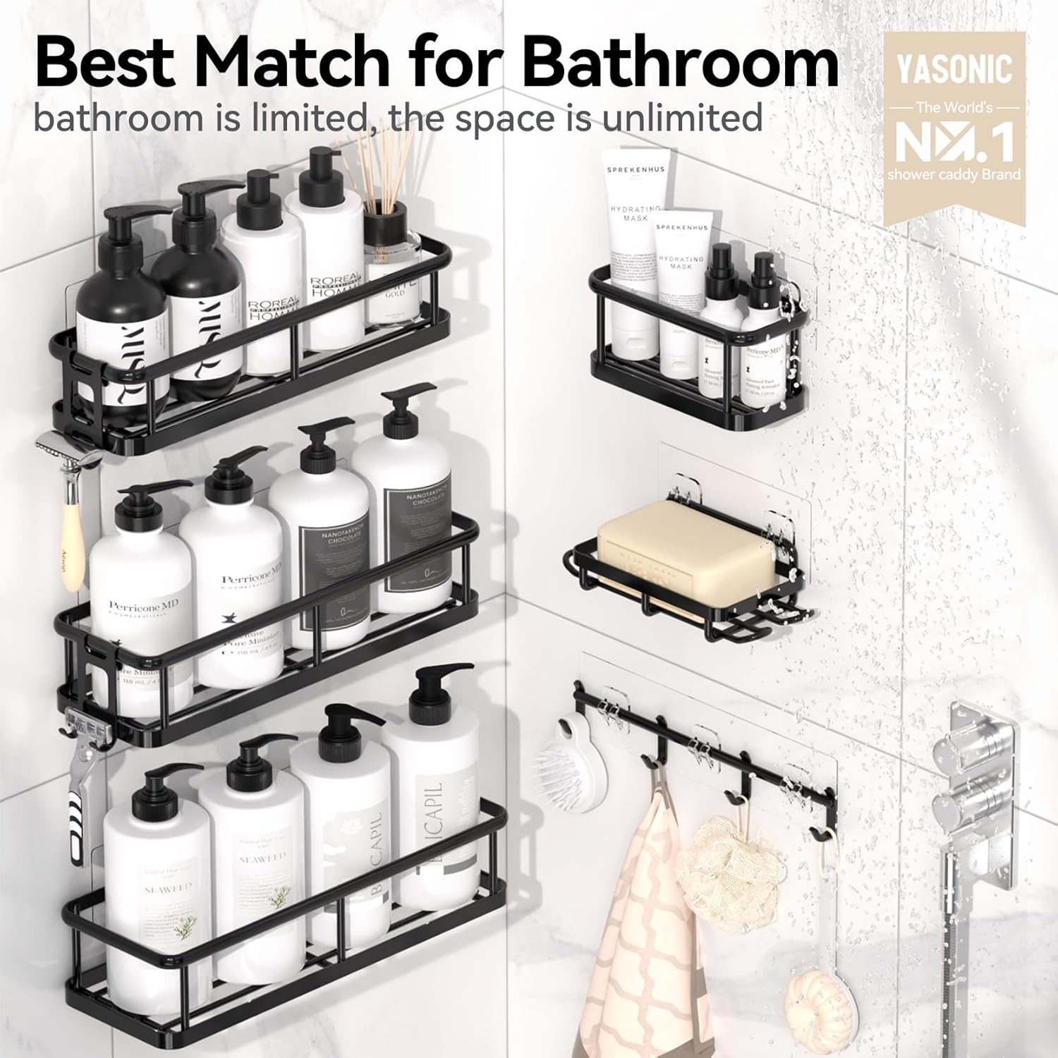 Thumbnail 6 de YASONIC Shower Caddy 6-Pack organizer