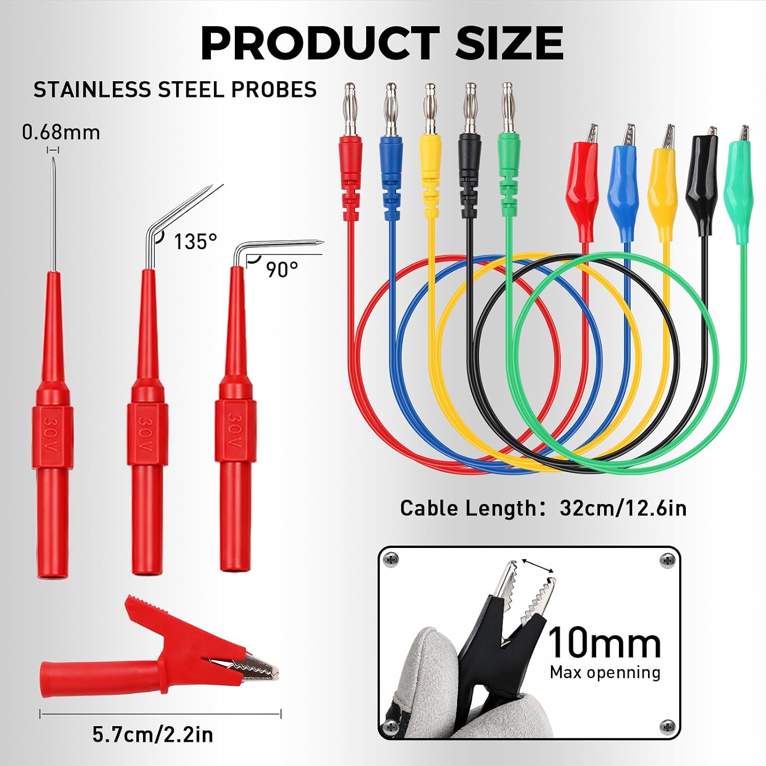Detalle 2 de HORUSDY 24-Piece Back Probe Kit for Automotive Testing, Multi-Angle Pins