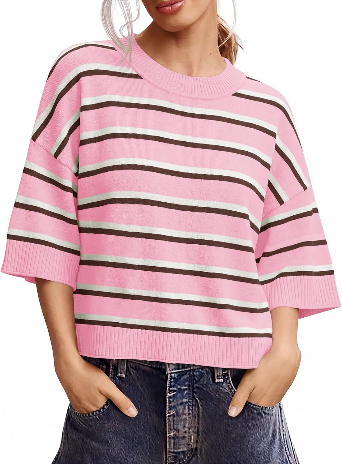 Thumbnail 6 de Saodimallsu Cropped Oversized Short Sleeve Sweater