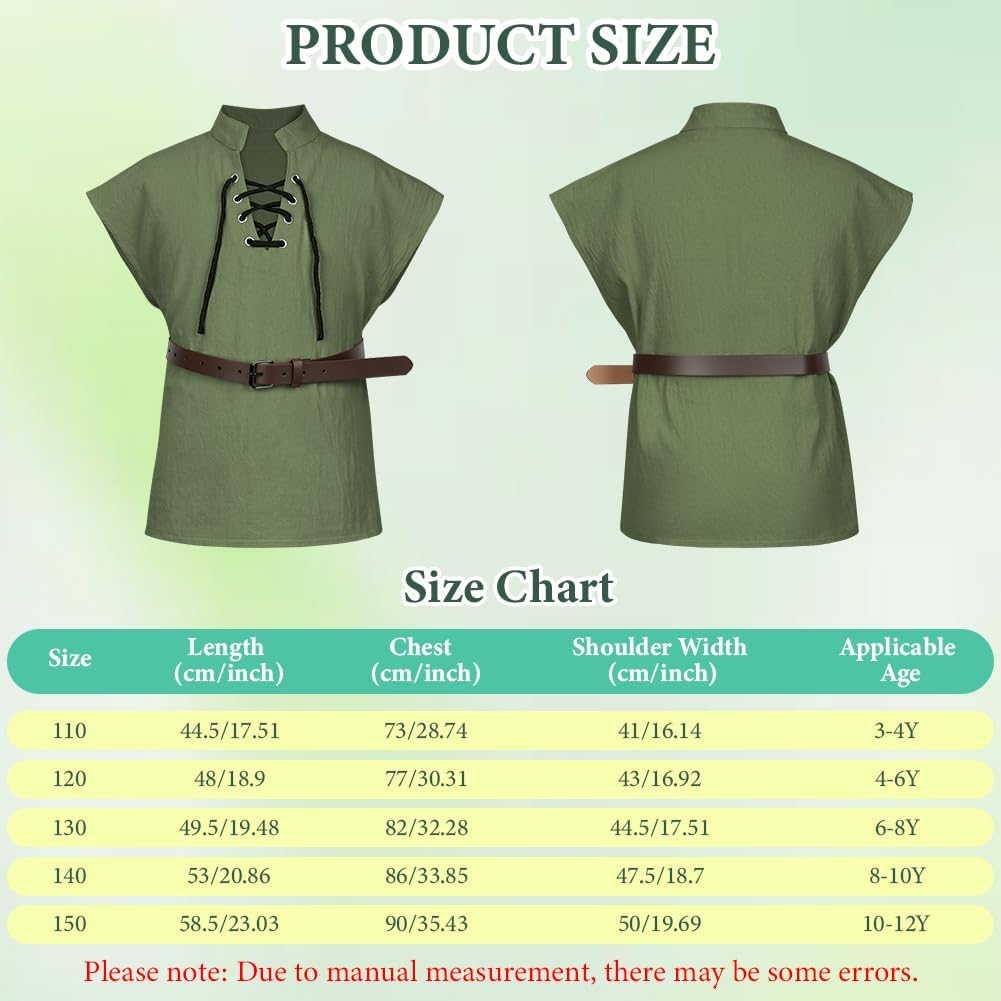 Thumbnail 1 de AYBUY Costume Medievale da Ragazzo per Bambini — Tunica e Gilet in Cotone
