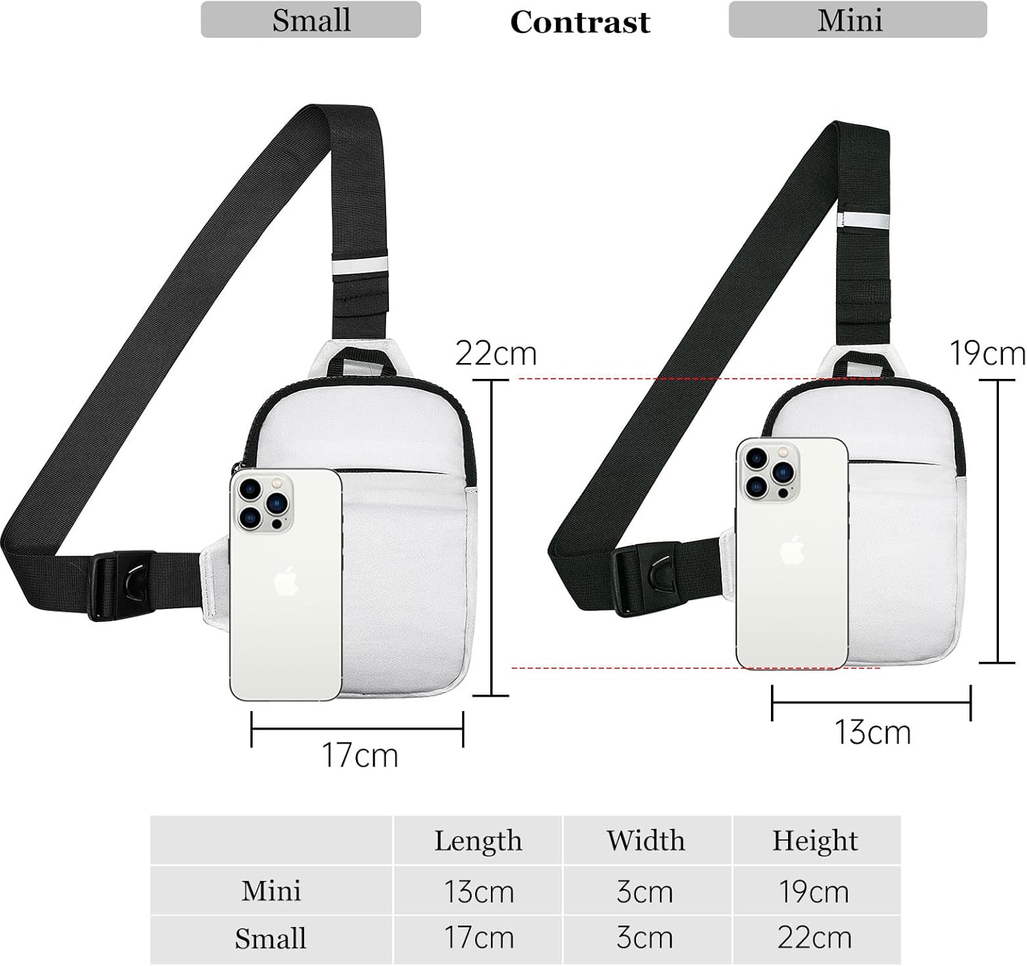 Detalle de Long Keeper Small Sling Bag Chest Bag – Waterproof Cross Body Phone Bag for Travel, Cycling and Everyday Use