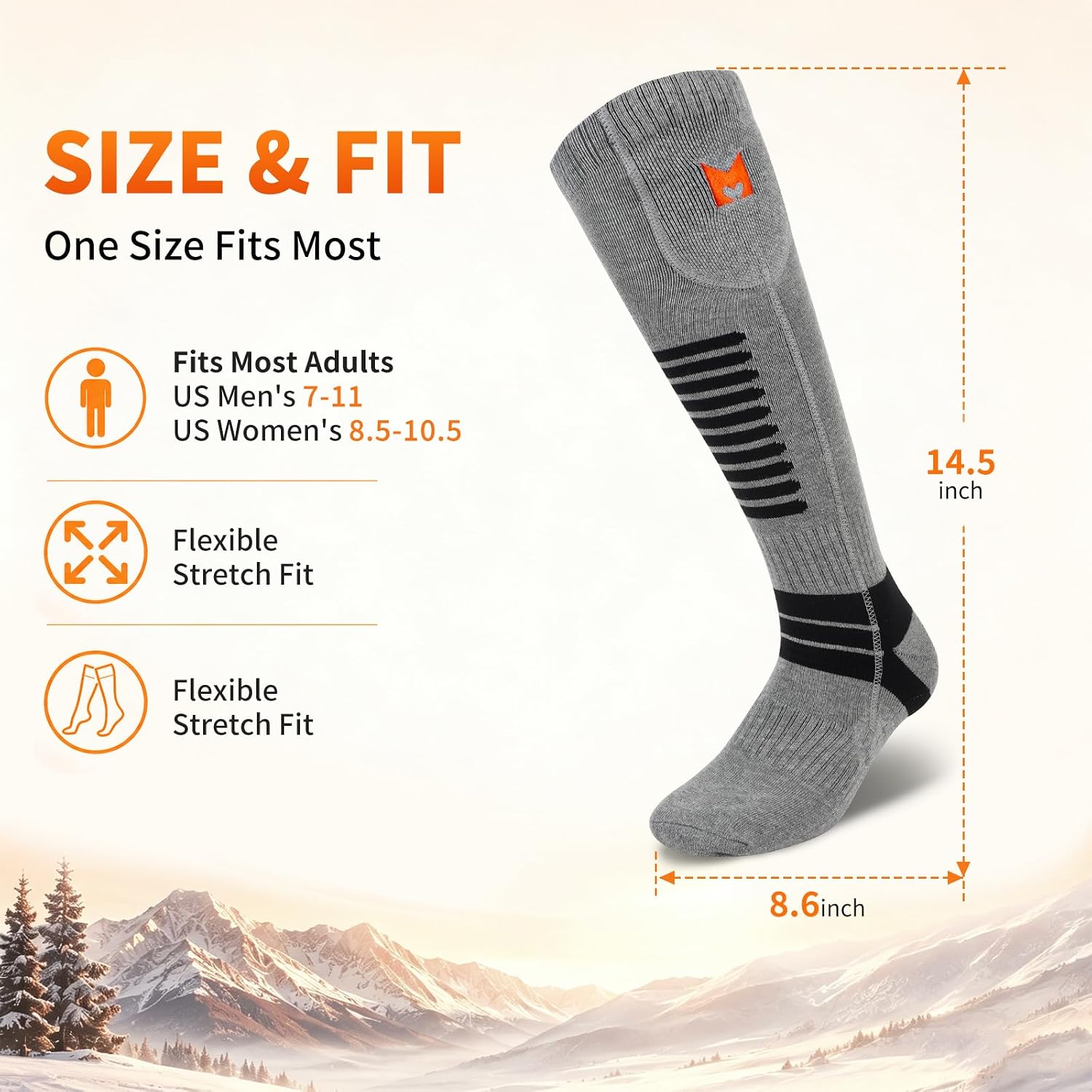 Detalle 1 de PEKWZIZ Rechargeable Heated Socks with 6000mAh Batteries and Whole-Sole Heating