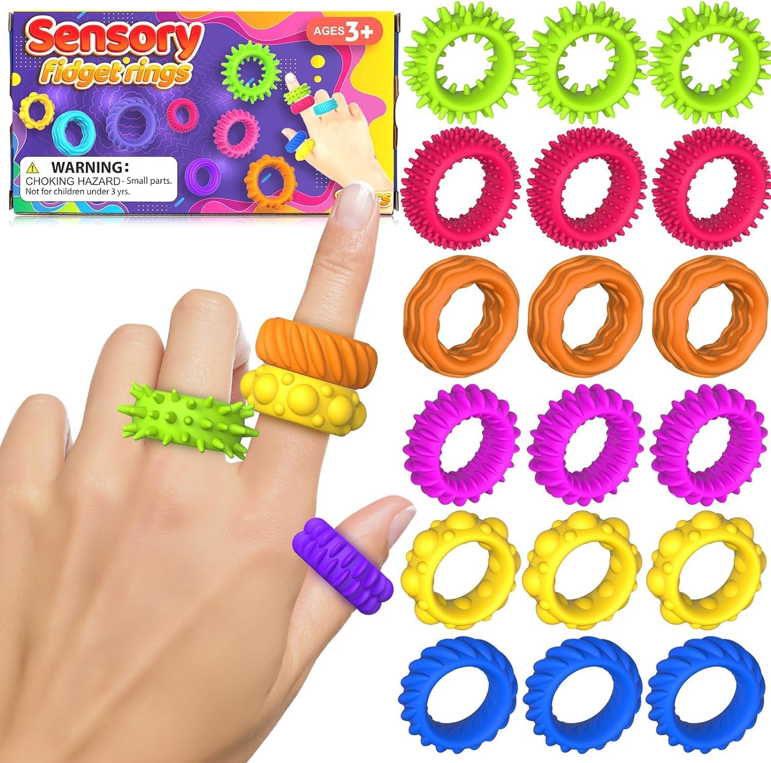 Thumbnail 6 de Sensory Fidget Toys Kids Toddlers 4-Pack Chew Sensory Bracelets (Age 3+)