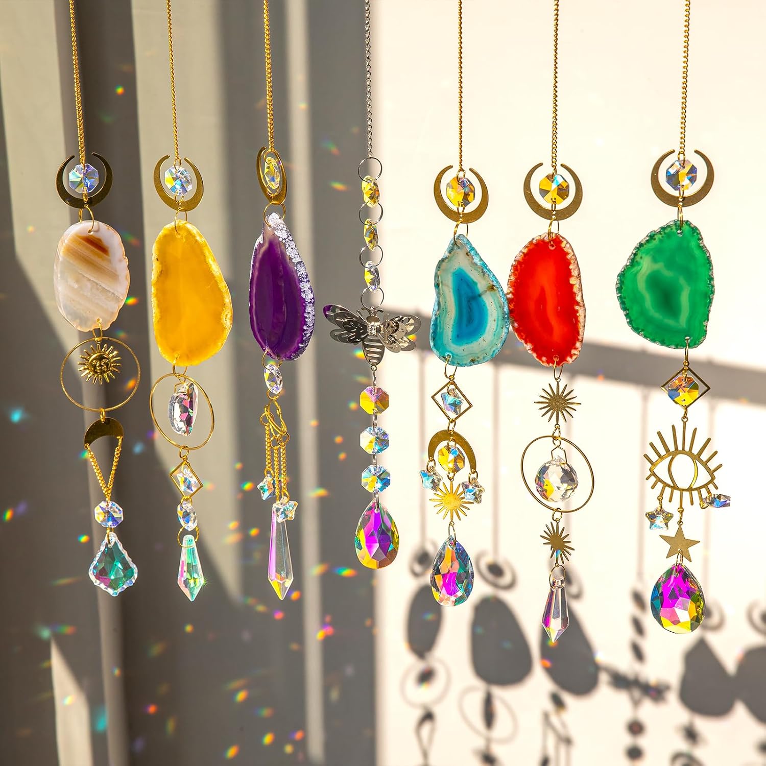 Thumbnail 4 de BlumWay 7-piece Sun Catchers for Windows with crystal prisms and hanging wind chimes