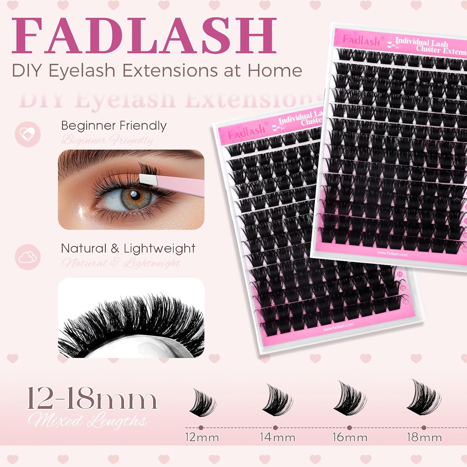 Detalle 2 de FADLASH 200D Fluffy Lash Clusters, D Curl, 12–18 mm