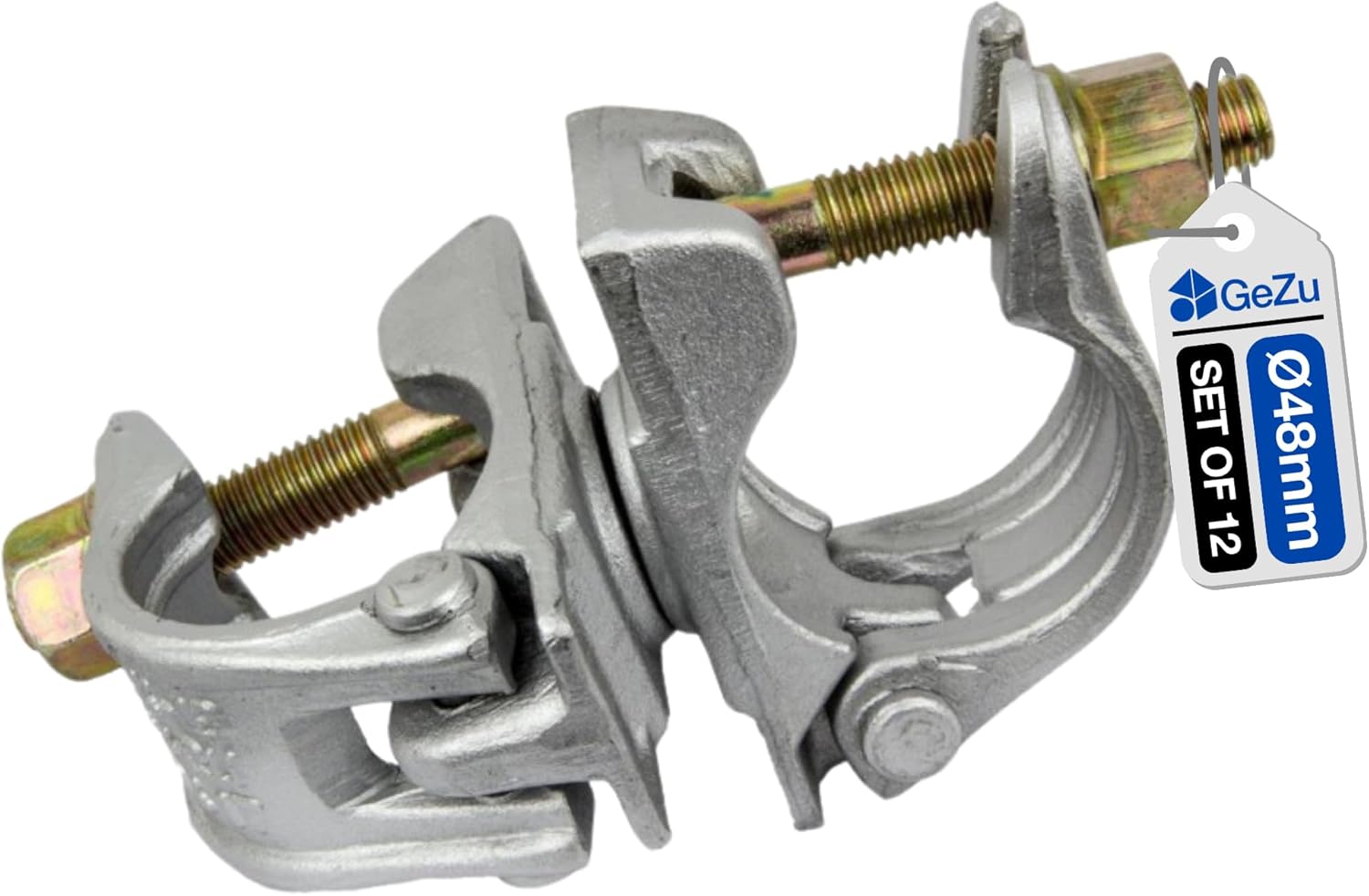 GeZu Impex accouplement d’échafaudage galvanisé (lot de 12) 48 x 48 mm, pour tube d’acier