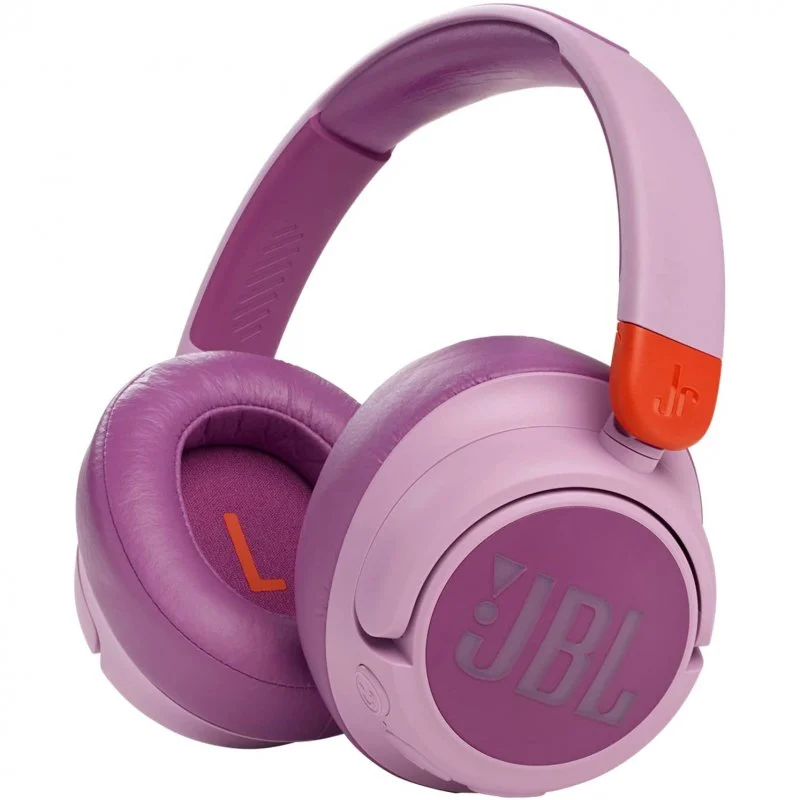 Detalle de JBL JR 460NC: Auriculares inalámbricos para niños con cancelación de ruido y volumen seguro en rosa