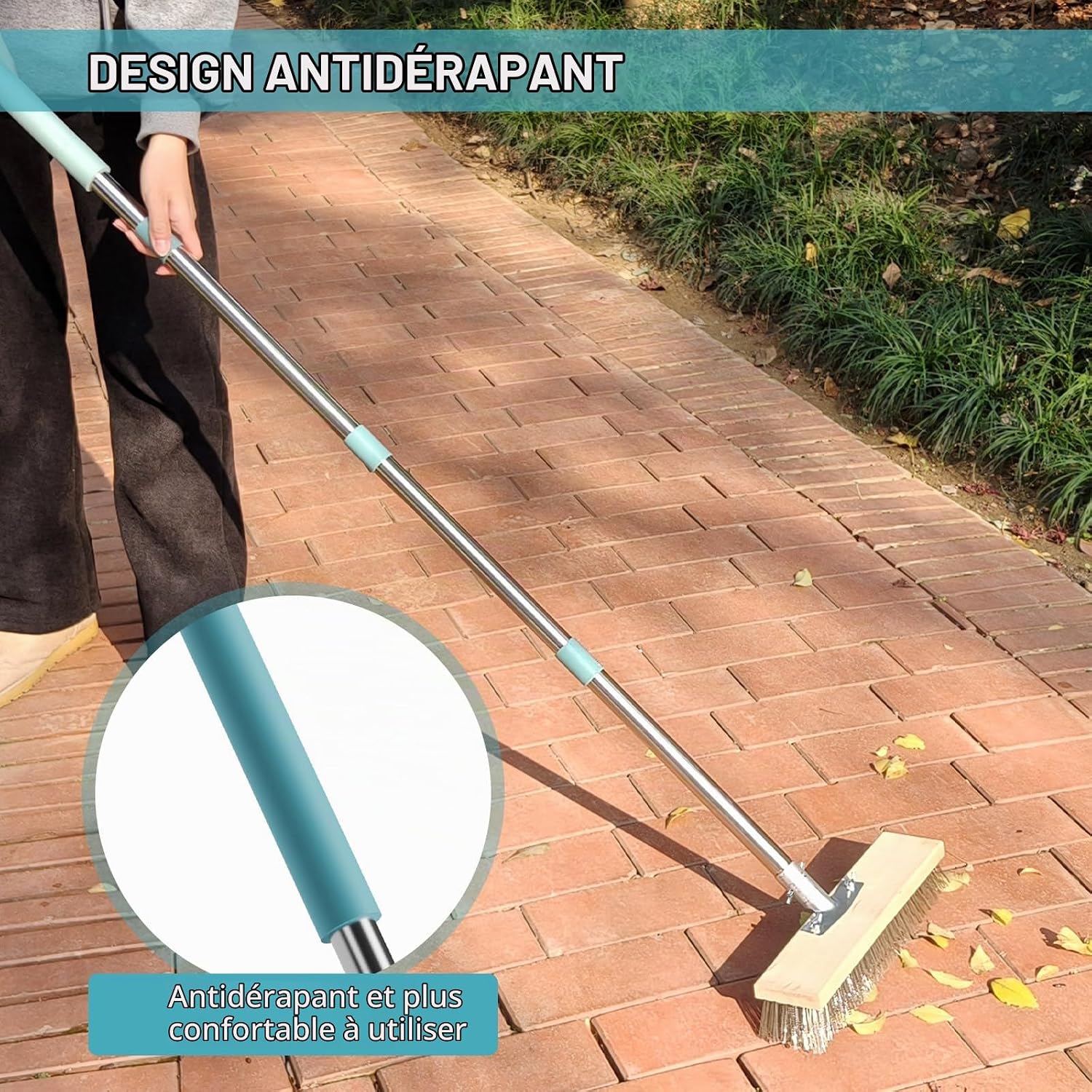 Detalle de InemzTal IT-10305041-30CM-FBA metalen schrobborstel, 30 cm breed