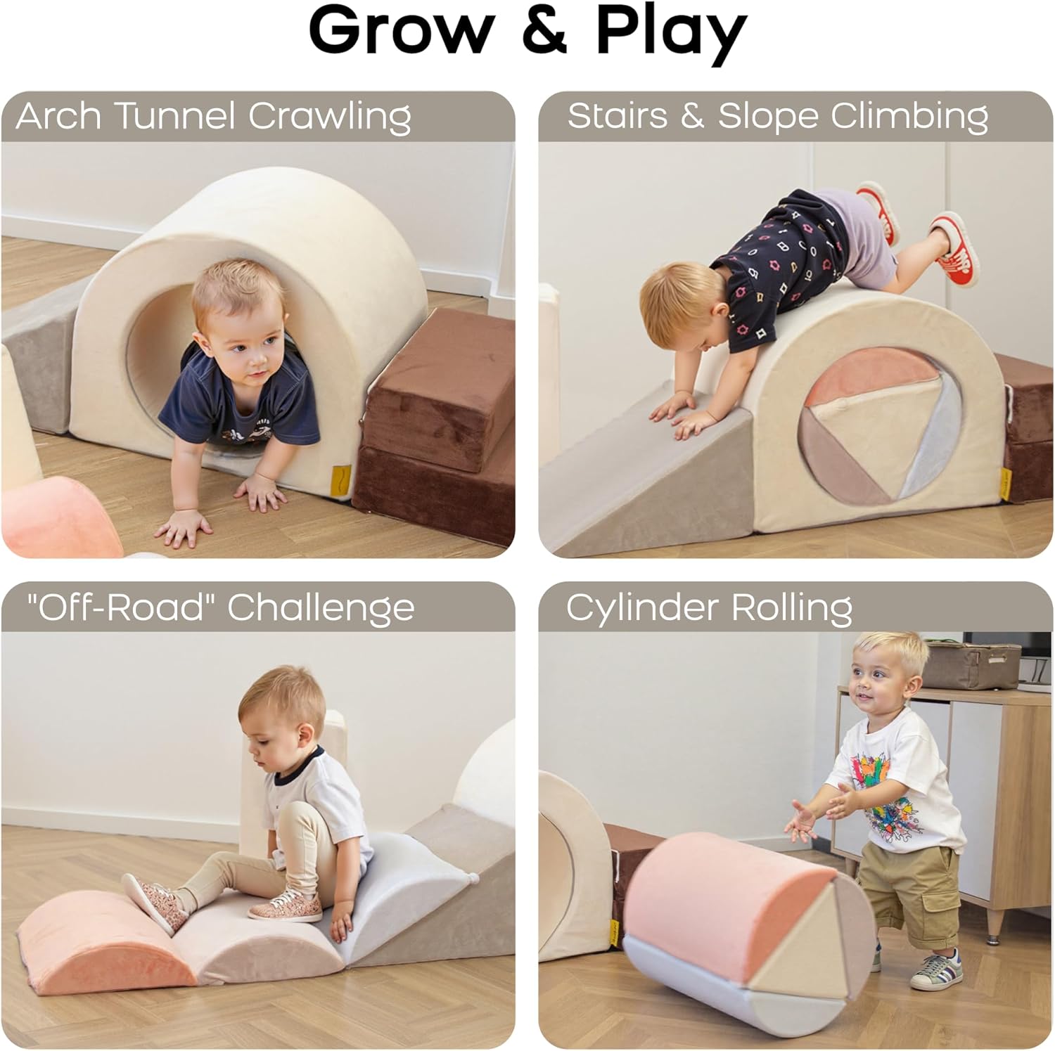 Detalle 2 de BanaSuper Kids Soft Play Set: foam climbing blocks for indoor toddler sensory play (EN71 certified)