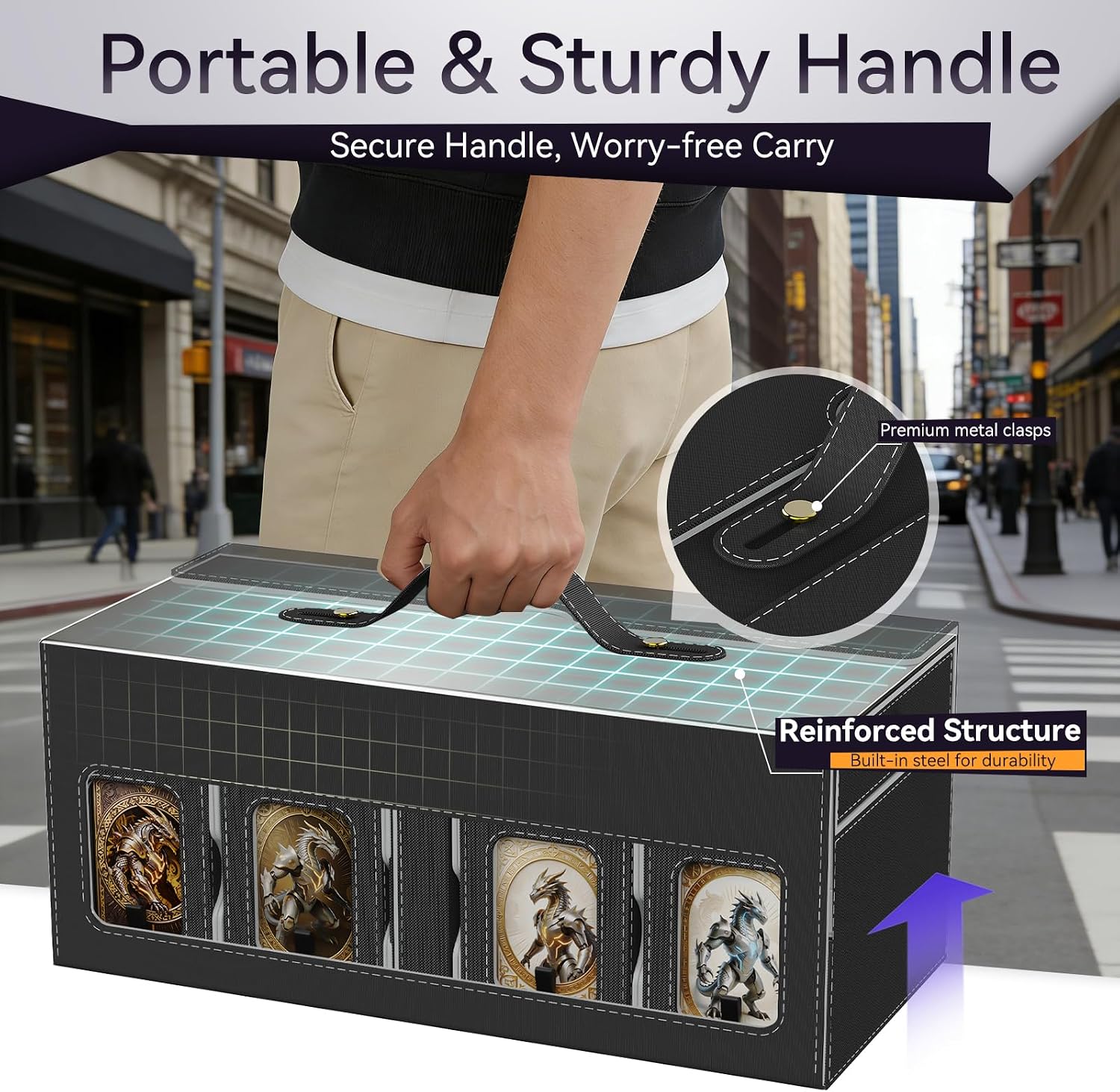 Thumbnail 4 de Cortile MTG Commander Deck Box 8-Deck Modular Card Case with 3 Dice Trays