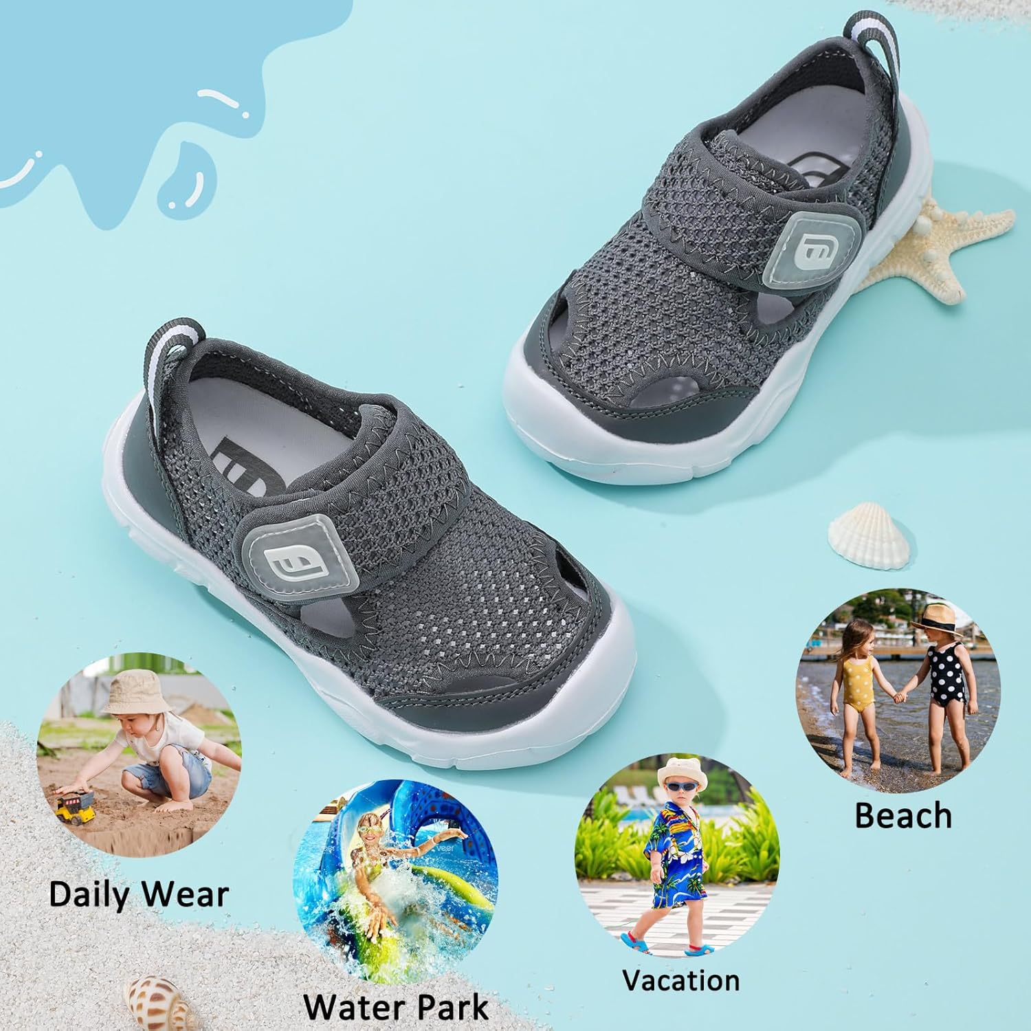 Thumbnail 6 de Baby Toddler Water Shoes: Quick-Dry Beach & Pool Sandals