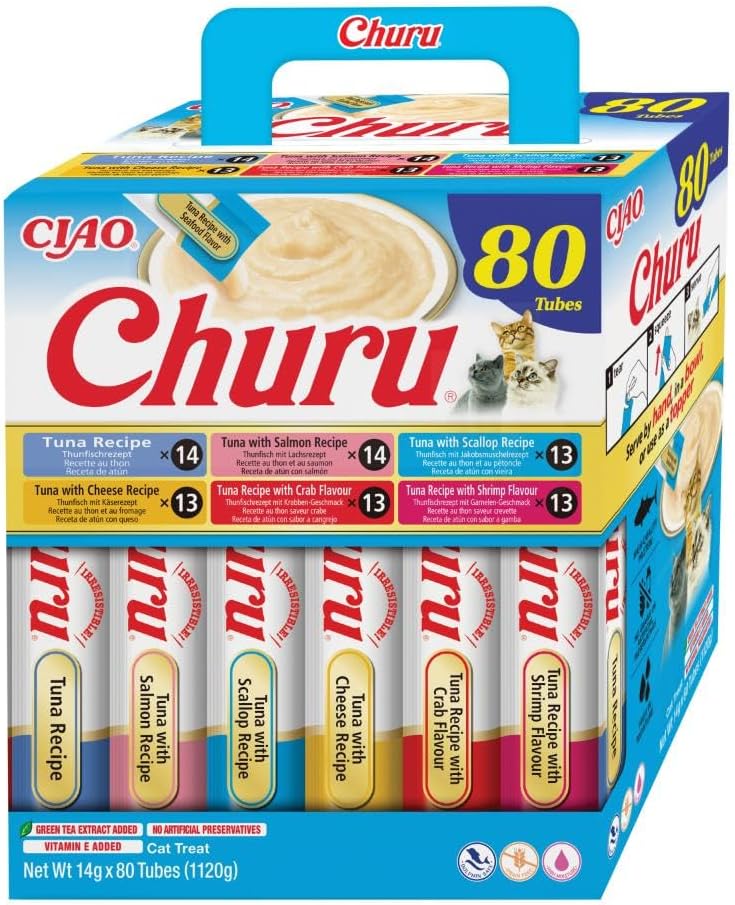 Thumbnail 6 de INABA Churu Snack per Gatti Cremoso in 4 Varietà al Tonno – 60 Stick da 14 g