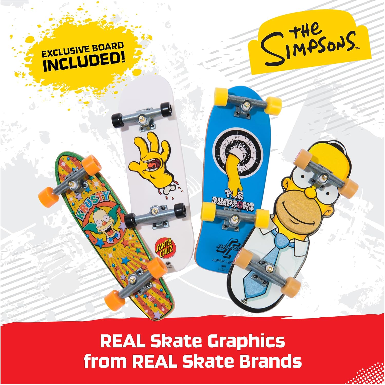 Detalle 2 de TED Tech Deck 4 Pack - The Simpsons mini skateboard 4 pezzi