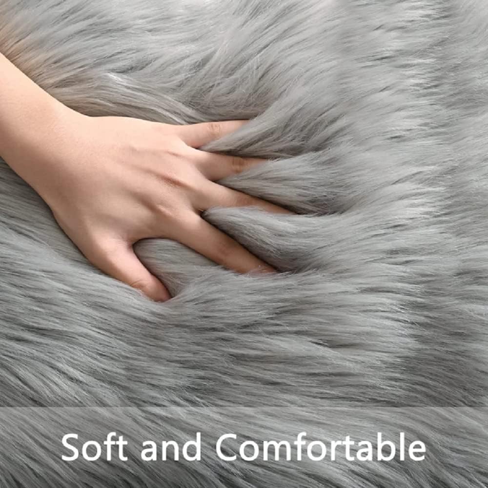 Thumbnail 6 de ORINOVA Tapis gris en fausse fourrure 60x90 cm (shaggy doux) pour chambre