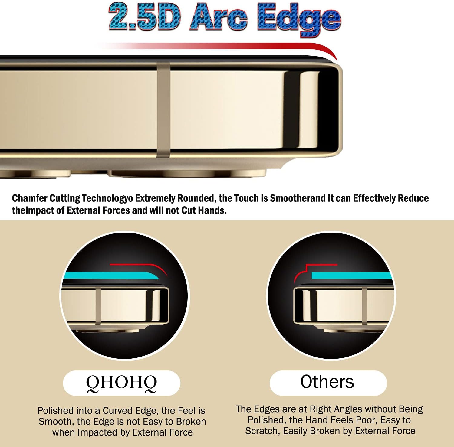 Thumbnail 3 de QHOHQ iPhone 13 Pro 6.1-Inch Tempered Glass Screen & Camera Protectors, 9H