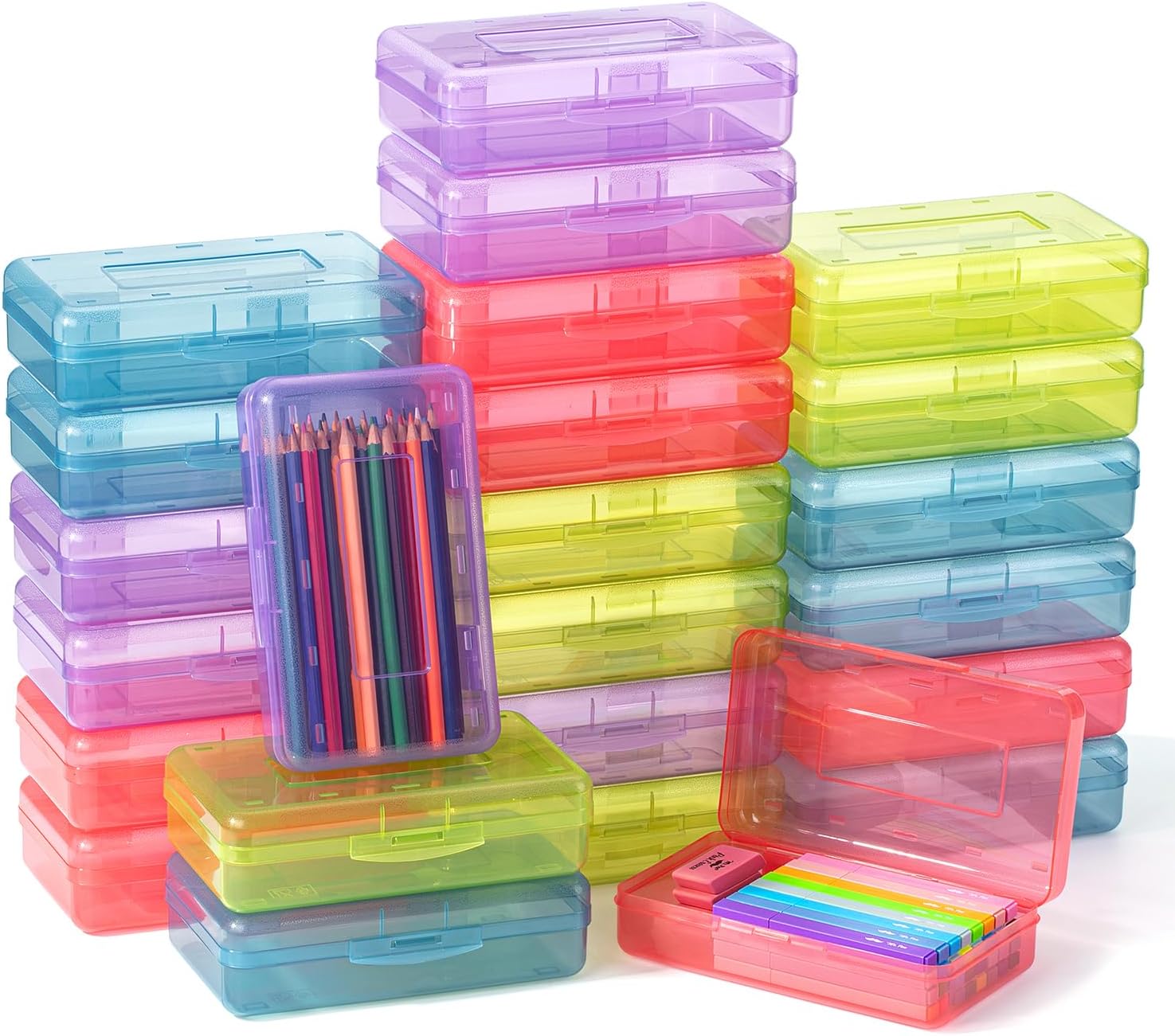 Detalle de Mr. Pen Plastic Pencil Cases, 24 Pack