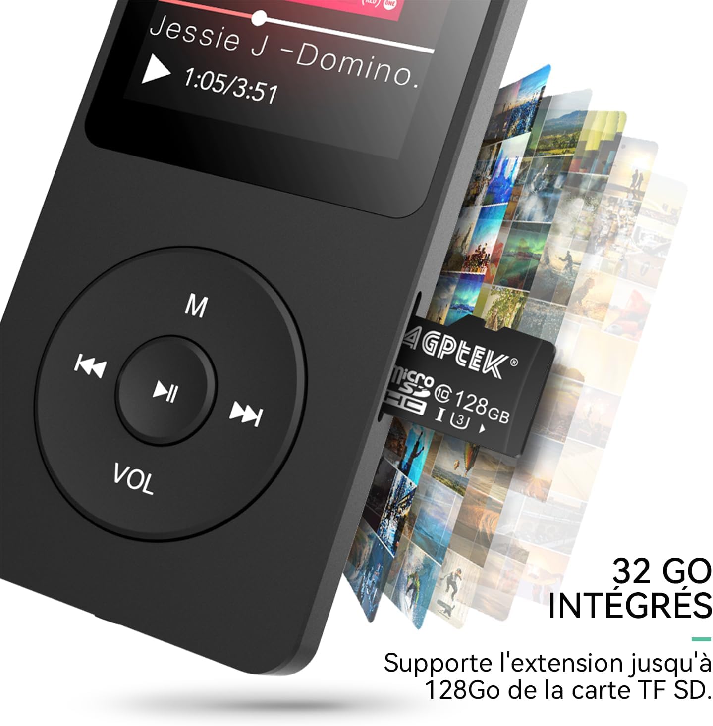 Thumbnail 4 de AGPTEK A02XT MP3-speler, 32 GB, Bluetooth 5.3 en lcd-scherm van 1,8 inch