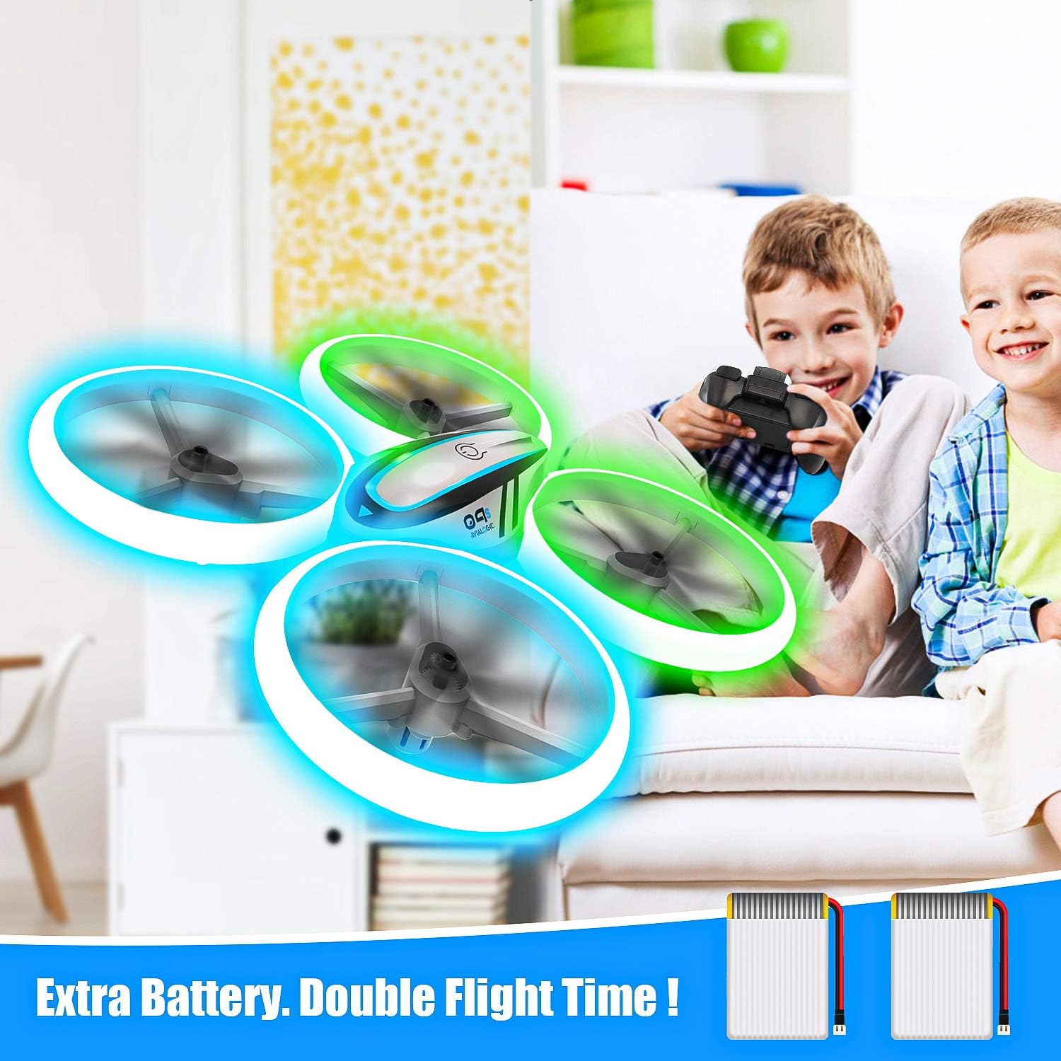 Detalle de AVIALOGIC Q9 Drones for Kids – Beginner-friendly RC Quadricopter with Lights, Headless Mode & Altitude Hold