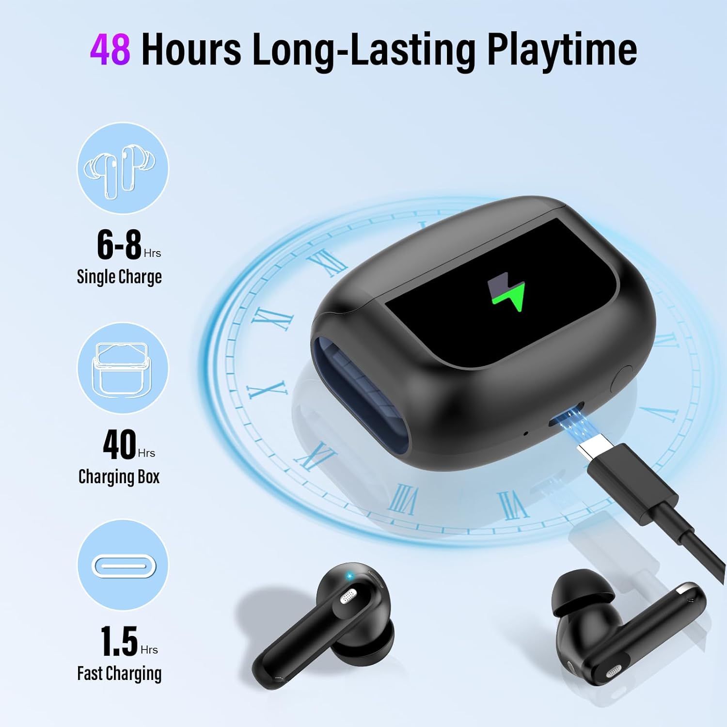 Thumbnail 6 de Wireless Earbuds with Bluetooth 5.4, ANC, ENC, and 48H Battery Life