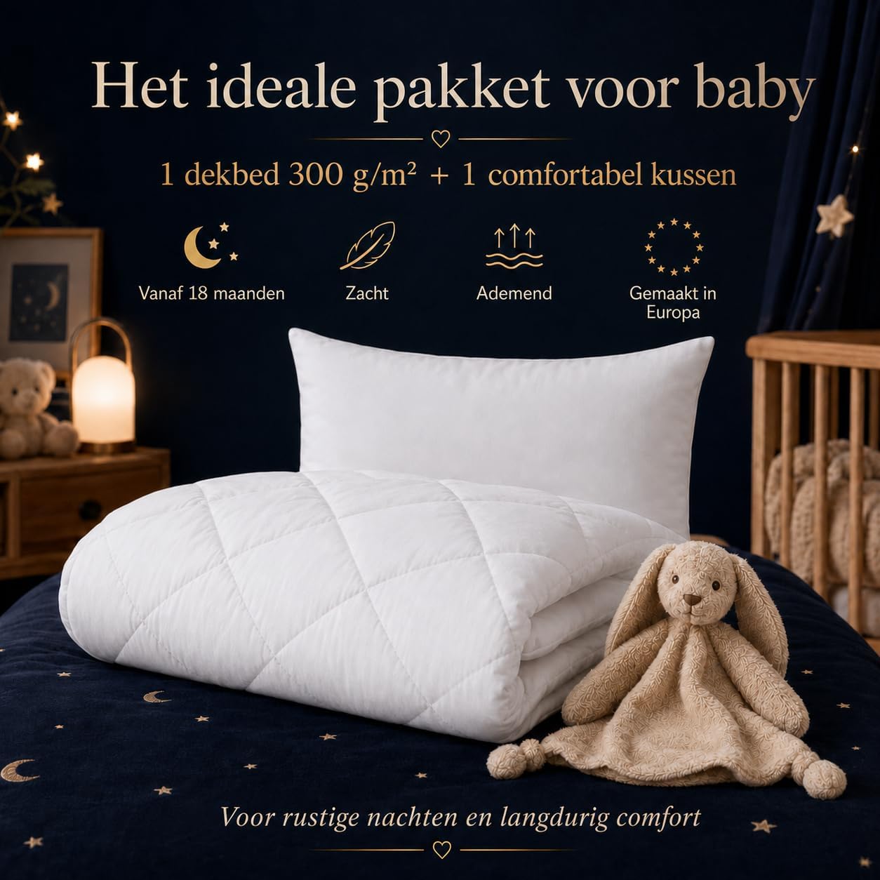 Detalle 2 de SOHYGGE QUILT02261 kinderdekbedset 100 x 135 cm met kussen, 4 seizoenen