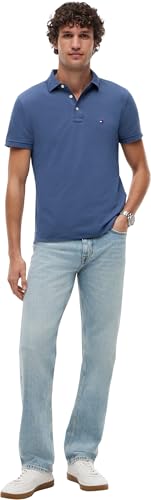 Thumbnail 3 de Tommy Hilfiger Polo de Manga Corta Hombre Slim Fit con Botones, Azul (Aegean Sea) – XL