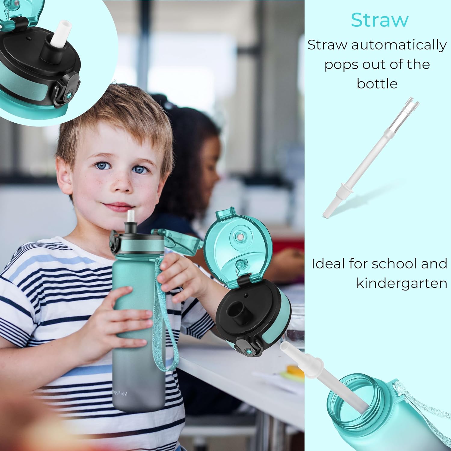 Thumbnail 2 de My Vesperbox® Trinkflasche Kinder 500 ml – auslaufsicher, kohlensäuregeeignet inkl. Ersatzdichtung