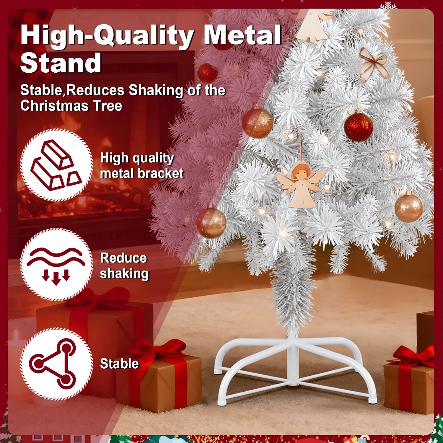Detalle de UISEBRT HKDY-UIS-(SD00210) Artificial Christmas Tree with Stand, PVC