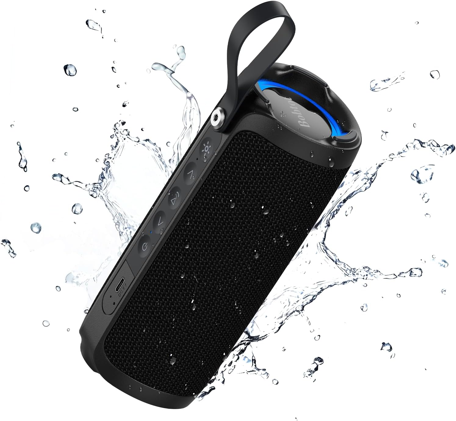 Detalle de Bobtot Tragbarer Bluetooth-Lautsprecher – 15 W RMS, IPX6, 15 Std Akku, RGB, TWS